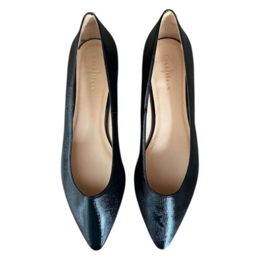 Cole Haan Magnolia Classic Black Leather Pointed Toe Flats Size 7